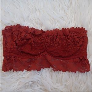 Lace Red Bandeau Bralette Bra Beautiful!